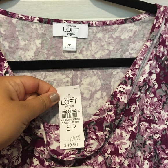 LOFT cap sleeve floral dress NWT size SP - Picture 5 of 8